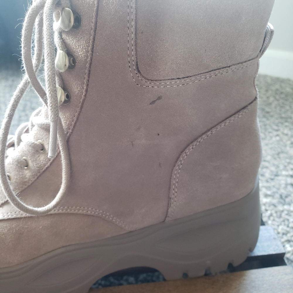Steve Madden Maximo Faux Fur Suede Platform Combat Ankle Boots Size 7 - Picture 7 of 11